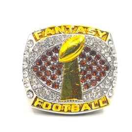 TUOYU 2021 Fantasy Football Championship Rings Trophy(Red with Paper Box,11)