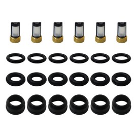 Gxcdizx Sets of 6 Fuel Injector Service Repair Kit O-Rings Filters Seals Pintle Caps V6 for 2000-2003 Pontiac Grand Am SE1 Coupe 2-Door 3.4L 207Cu. In. V6 GAS OHV Naturally Aspirated