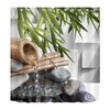 LB Japanese Zen Bamboo Shower Curtain Asian Spa Zen Stone