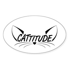 CafePress Cattitude Eyes Black Sticker Oval Car Bumper Sticker