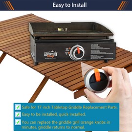 SOVLLIS Gas Griddle Grill Orange Knobs Replacement Compatible with Blackstone 1666 1517 1554 1825 1836 Gas Griddle Knobs, Compatible with Blackstone 17" 22" 28" 36" Griddle Accessories - 2 Pack