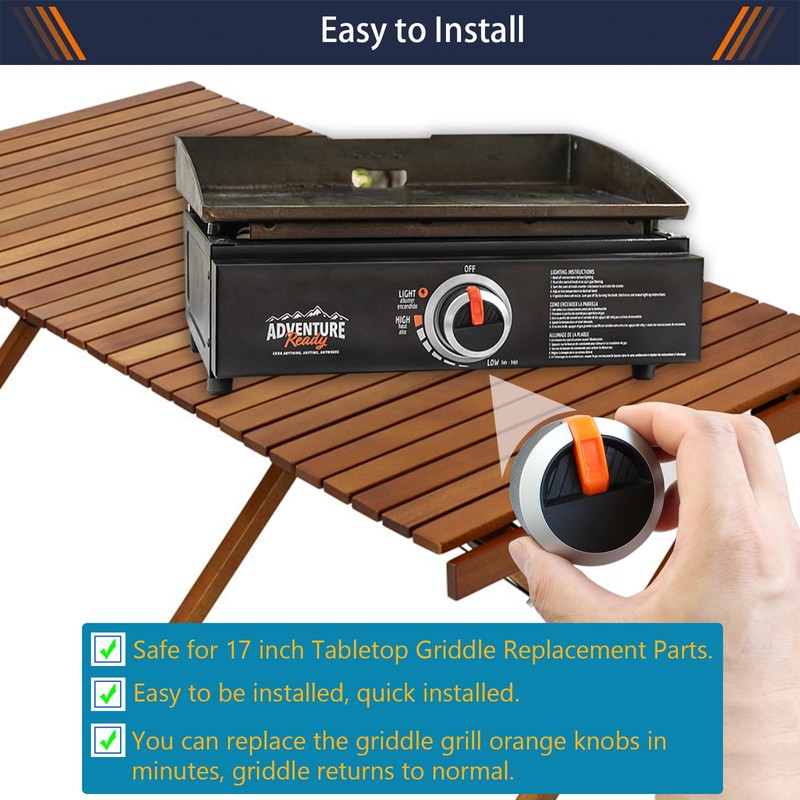 SOVLLIS Gas Griddle Grill Orange Knobs Replacement Compatible with Blackstone