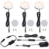 AIBOO Under Cabinet LED Puck Lighting Kit Black Cord with
