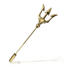 Trident Lapel Pin for Men 丨Clothing Accessories for Suit Sweater Overcoat Sweater丨Gift for Father and Husband (Gold)