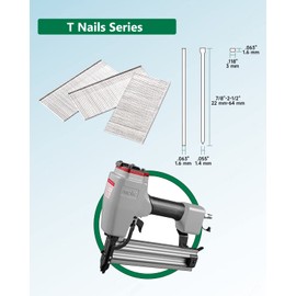 meite 16 Gauge Finish Nails, 1-3/4-Inch 16GA Straight Finish Nails Galvanized Finishing Nails for Electric or Pneumatic Nailer Guns (5 Small Packs)