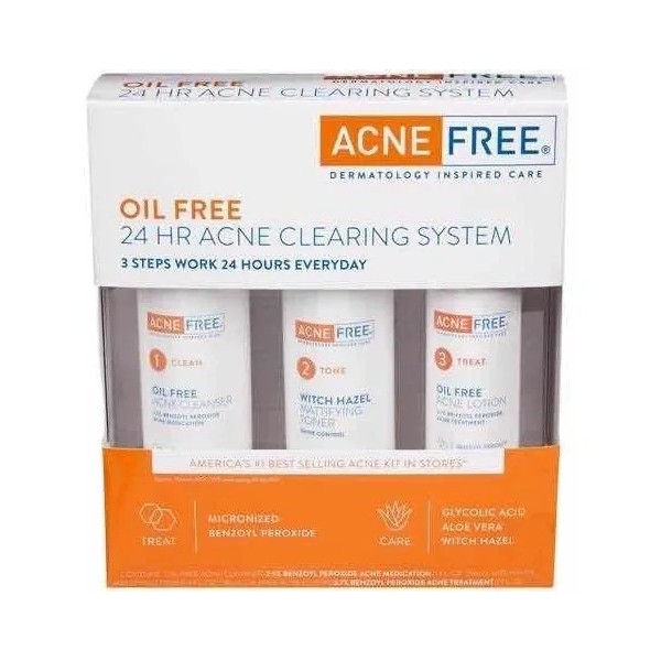 Acne Free: Kit Tratamiento Acne En 3 Pasos Dura 24