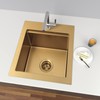 LQS Gold Extended Sink Flange with Deep Basket Strainer, Deep