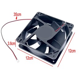 JZK 120 x 120 x 38 mm DC 24 V 2-Pin Brushless Cooling Fan 12 cm, 0.18 A, 3100 rpm, 12038 Ball Bearing DC Fan 120 mm for Ice Maker, Heater Fan, Cooler, PC Case Fan