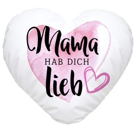 SpecialMe® Heart Pillow Mama hab Dich lieb Gift for Mum Mother's Day Thank You Selling Little Attention White Heart Cushion