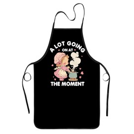 zukmvuh A Lot Going on at the Moment Apron for Women, Gifts for Fan, Funny Cute Apron Gifts for Women Waterproof Kitchen Aprons for Cooking Grilling Baking BBQ