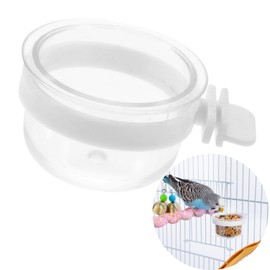 THJOPOKEELComedero para Loros Desmontable, Transparente, Cuencos de plástico para pájaros, para Colgar en el alimentador de Agua de Loros