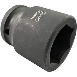 AERZETIX - C45026 - Impact Socket - Screwdriver - Short - 3/4x33mm - for Impact Wrench/Hand Ratchet/Pneumatics - Cylinder Body - Hexagonal / 6 Hexagon Socket - Made of CR-MO Steel - Black