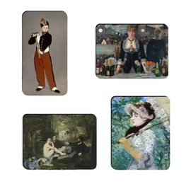 4PCS Edouard Manet Artwork Magnets, “The Fifer” “A bar at The Folies-Bergere”pring“The Lunch on The Grass”Decorative Magnets for Office Kitchen Locker, Spring Cute Fine Magnet, Gift for Art Lovers