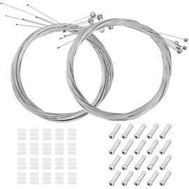 Bicycle Brake Inner Cable 12pcs Silver with End Cap Bicycle Replacement Stainless Steel Brake Cable Mountain Bike Rear Brake Cable Durable Bicycle Parts Bicycle Brake Cable Shift Inner Cable Brake