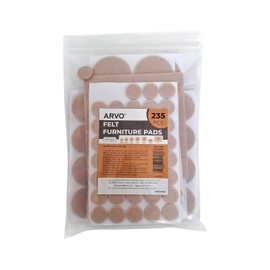 ARVO Felt Furniture Pads - 235 Pcs Furniture Pads Floor Protectors, Felt Pads for Furniture Feet, Non-Slip Anti-Scratch Felt Pads for Hardwood Floors, Chair Legs - Beige