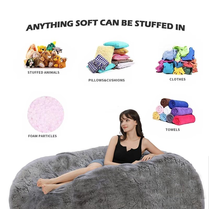 FIEATES Bean Bag Chair for Adults Kids No Filling Comfy