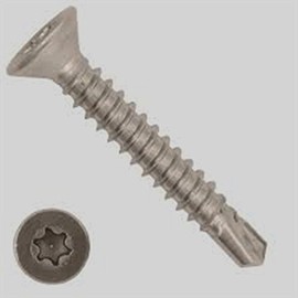 Drilling Screws 4.2 x 38 mm Stainless Steel A2 with Countersunk Head Self-Tapping DIN 7504 O TX 20 Pack of 100