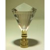 LAMP Finial-Stunning LEADED Crystal LAMP Finial-Clear Diamond/PB