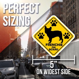 Frenchie On Board Magnet - French Bulldog Car Magnet - Cute Dog Warning Sign - French Bulldog Lover Gift - Car Accessory - Durable Decorative Design for Home or Office - AAMT0604