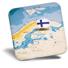 Destination Vinyl ltd Fridge Magnet - Finland Flag World Map Travel for Office, Cabinet and Whiteboard, Magnetic Stickers, 45021