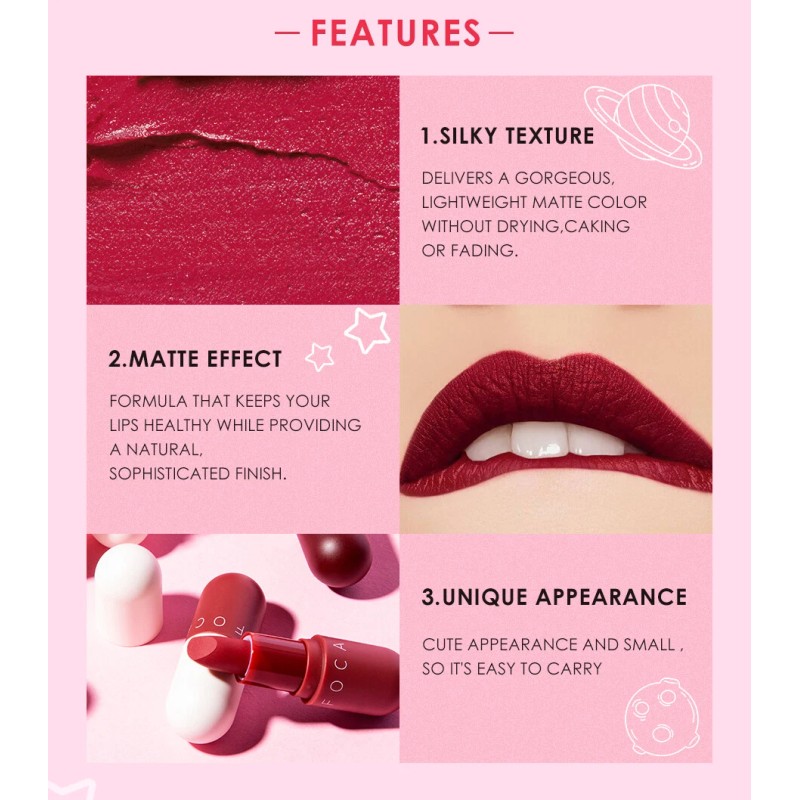 FOCALLURE 8 Colors Velvet Matte Lipstick Capsule Makeup - #03