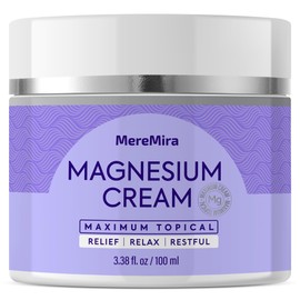 Magnesium Cream for Sleep & Muscle Relief: Topical Night Calming & Deep Relaxation Lotion - Restless Cramps Leg & Joint Care Lotion - Lavender 3.38 Fl. Oz.