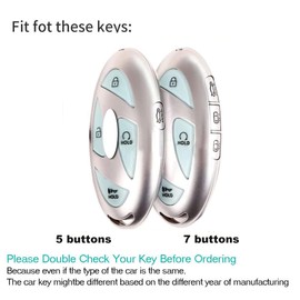 ontto 5/7 buttons Car Key Fob Cover Fit for Hyundai Kona Ev Grandeur GN7 IONIQ 6 2023 2024 Smart Alloy Leather Key holder Shell case bag keyring keychain protector accessories Red A