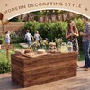 Moukeren 6 ft Fitted Wooden Grain Table Cover Brown Rustic