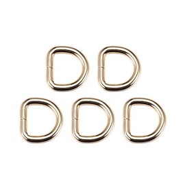 sourcing map Metal D-Ring 0.63 Inch (16 mm) D-Rings Buckle for Hardware Bags Belt DIY Accessories Gold Pack of 5, gold