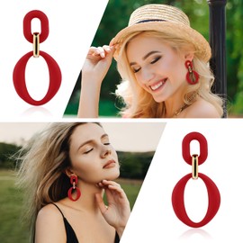 Rectangle Acrylic Earrings Square Geometric Statement Earrings Fashion Acrylic Oval Drop Earrings for Women Girls Funky Jewelry, Acrylic, Acrylic