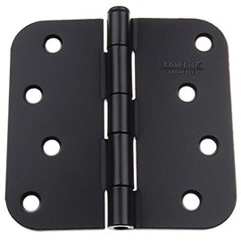 GlideRite Hardware 4" Steel Door Hinges 5/8" Radius Corners Matte Black Finish 4058-MB (50-Pack)