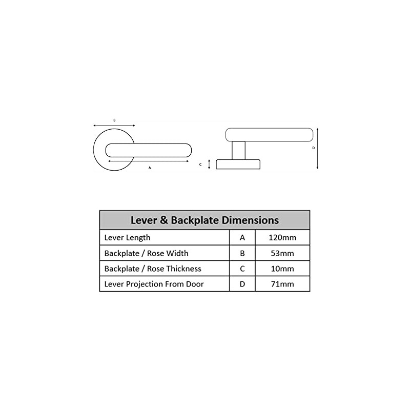 HANDLEZONE® Zena Lever On Round Rose Door Handles, Internal Passage