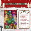 Lighted Christmas Garden Flag 12x18 Double Sided, 8 Modes Solar