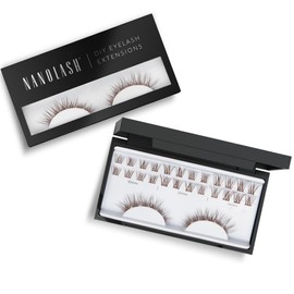 Nanolash Cluster Eyelashes for DIY Eyelash Extensions at Home, Pack of 36 - Make Yourself, Eyelash Extension DIY, DIY False Eyelashes (Brown, CLASSY)