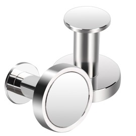 MIN CI Magnetic Hooks 36mm Extra Strong Magnets 70lbs(32kg), N52 Strong Magnet Hooks Heavy Duty, Rare Earth Magnets Silver Neodymium Magnetic Hook for Cruise Essentials 2Pack