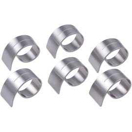 texpot Pack of 6 Napkin Rings with Slotted Stainless Steel Diameter 4.2 to 6-5 cm, Width 1.8 to 3.6 cm