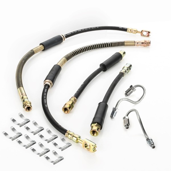 LST 4x Bremsschlauch Set vorne hinten + Halteklammer A3 II