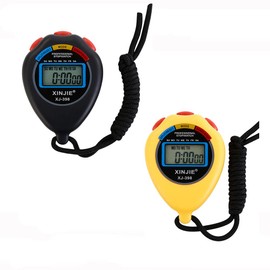 2 Pack Sports Stopwatch Timer, Electronic Digital Stopwatch with Clock, Calendar Alarm, Large Display, Stopwatch for Jogging, Running, Cycling - 2 Colors