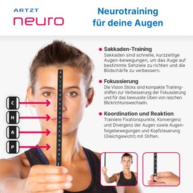 ARTZT neuro Vision Stick Set of 2 | Focus Sticks for Neurocentric Training & Neuroathletics | Eye Training to Improve Focus, Coordination & Visual Perception | PEFC Certified