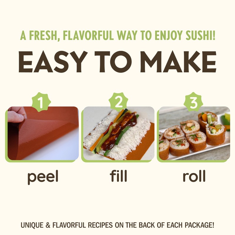 NewGem Barbecue Origami Sushi Wrap, Gluten Free, Paleo, Vegan, Keto