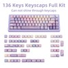 TIMSEKER 136 Keys Purple MOA Profile Keycap Set, Dye Sub