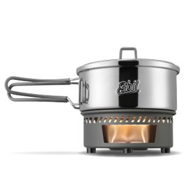 Esbit Dry Fuel Cooking Set - Outdoor Camping Stove 1000 ml with Stainless Steel Pot - Folding Handles - Camping Stove Set
