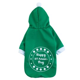Impoosy St Patrick's Day Pet Dog Hoodies Funny Clover Shirt Cute Puppy Costume Clothes for Small Medium Dogs Cats Pets (2XL)