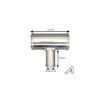 32mm (1.25 Inch) OD Aluminium T Piece 3 Way Hose
