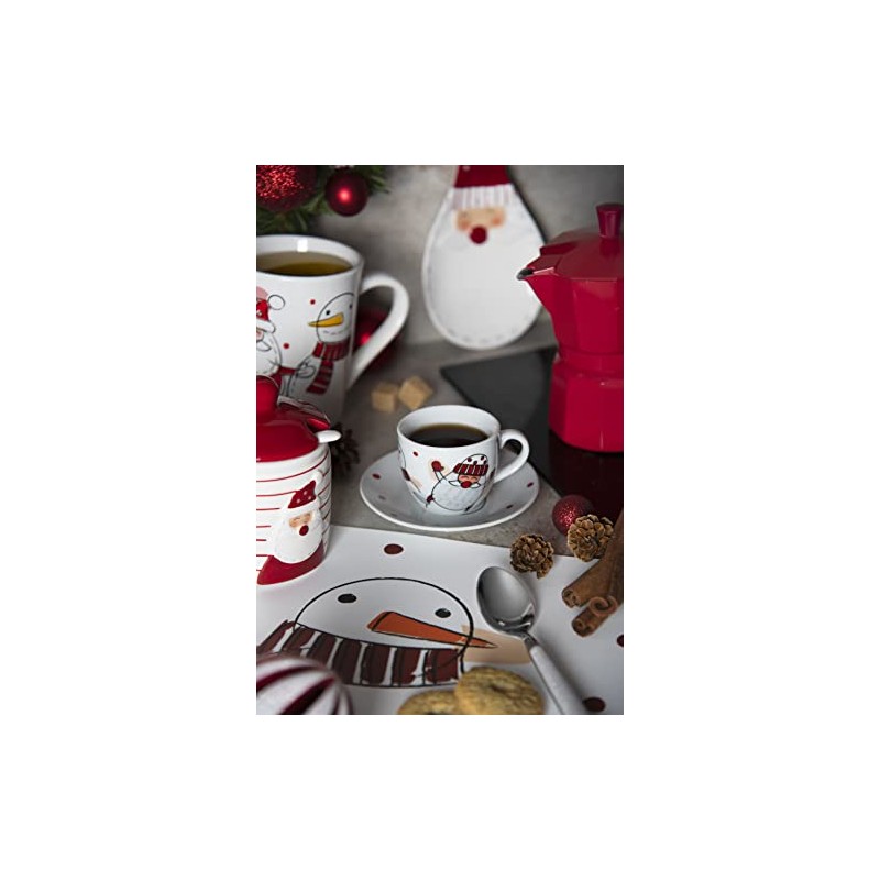 Excelsa Snowman 250ml Ceramic Sugar Bowl with Spoon