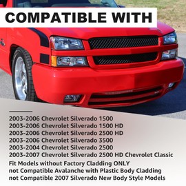 Reinko Headlight Tail Light Compatible With 2003-2006 Chevy Silverado 1500 1500HD 2500 2500HD, Chrome Housing Amber Corner