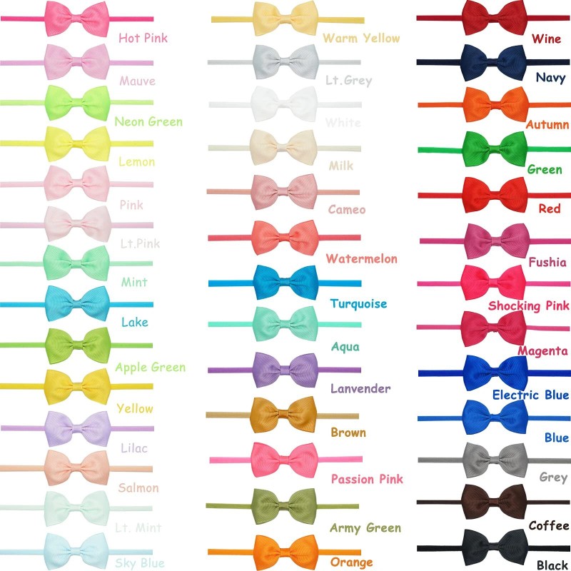 CÉLLOT 40 Colors Baby Bow Headbands 2.75 Hair Bows Super