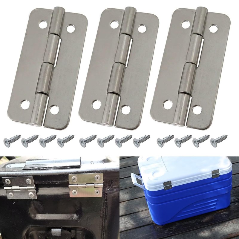 3Pcs Cooler Hinges with Screws Stainless Steel Replacement Fit for