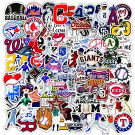 Set of 100 Baseball Stickers, Waterproof Baseball Stickers, Suitable for Suitcases, Motorcycles, Helmets, etc