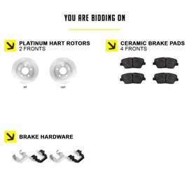 Hart Brakes Front Brakes and Rotors Kit |Front Brake Pads| Brake Rotors and Pads| Ceramic Brake Pads and Rotors - RBBF.22013.02